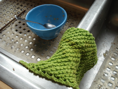 dishcloth in action