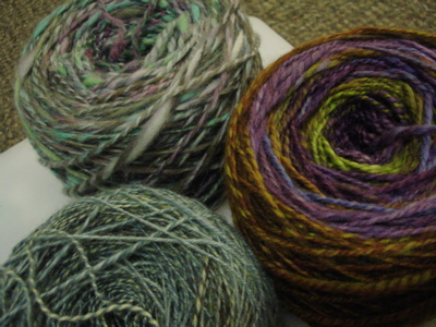 handspun yarn cakes